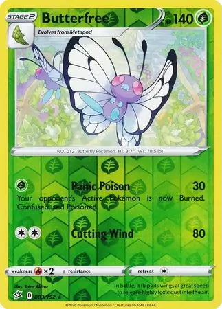 Rebel Clash Butterfree #3/192 reverse holo